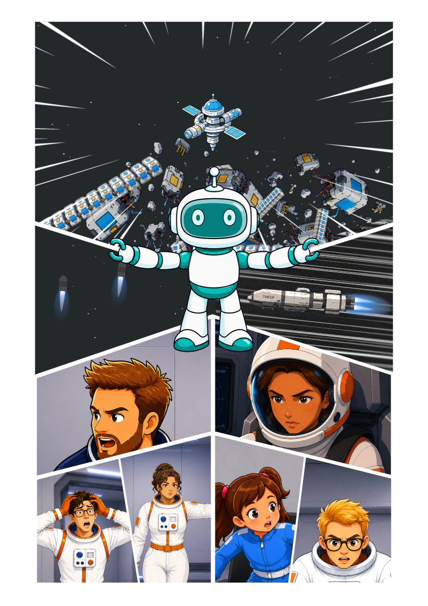 example of what a page in the comic book looks like